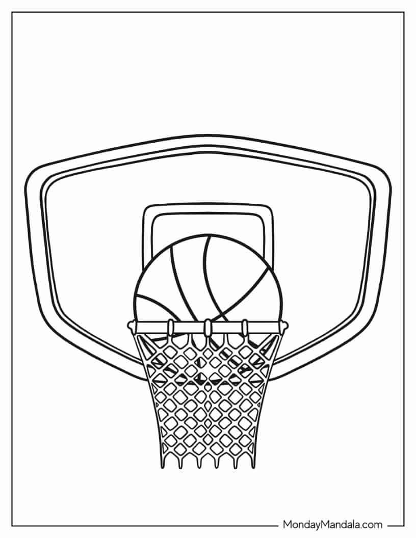 Çocuklar İçin Basketbol Boyama Sayfaları 