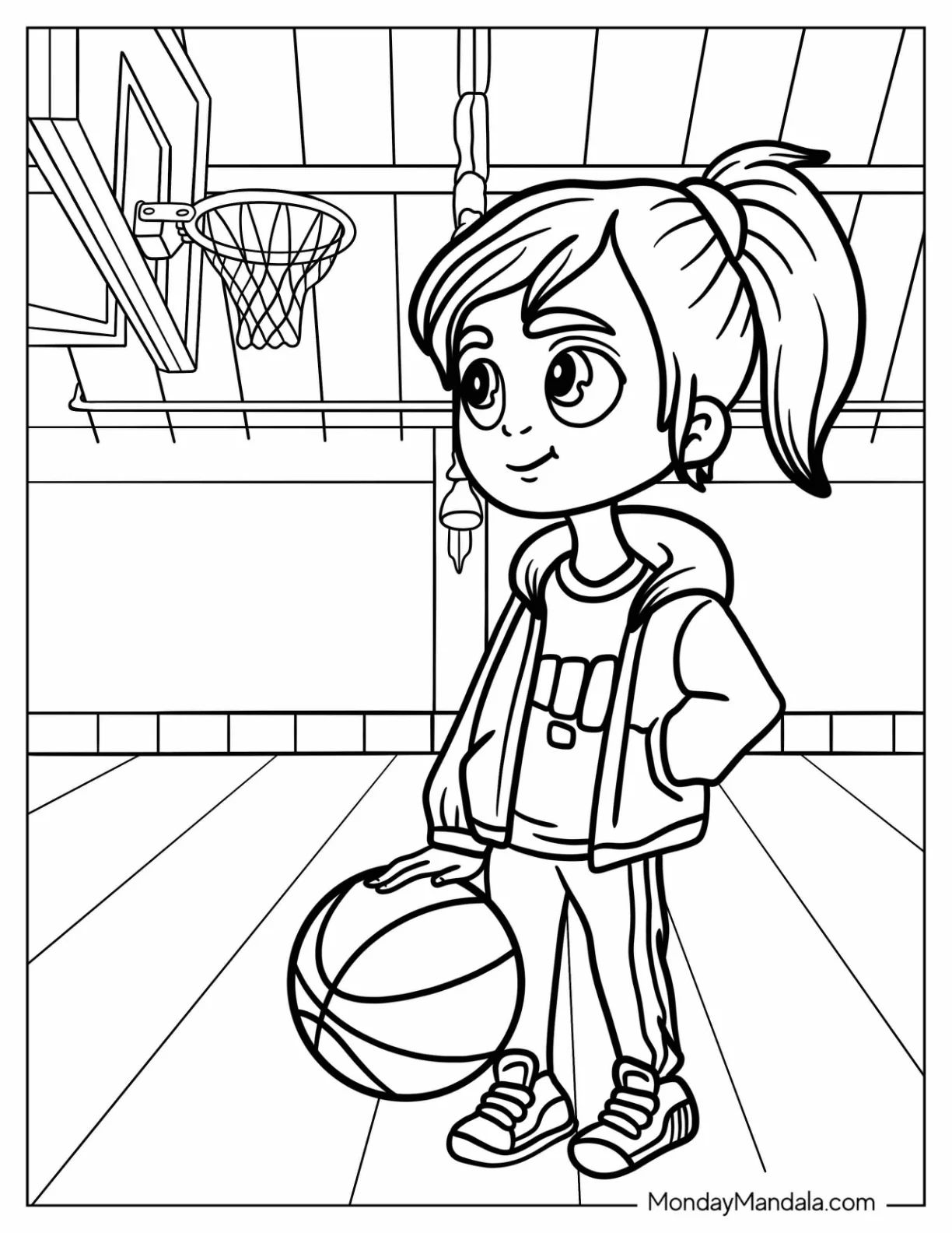 Çocuklar İçin Basketbol Boyama Sayfaları 