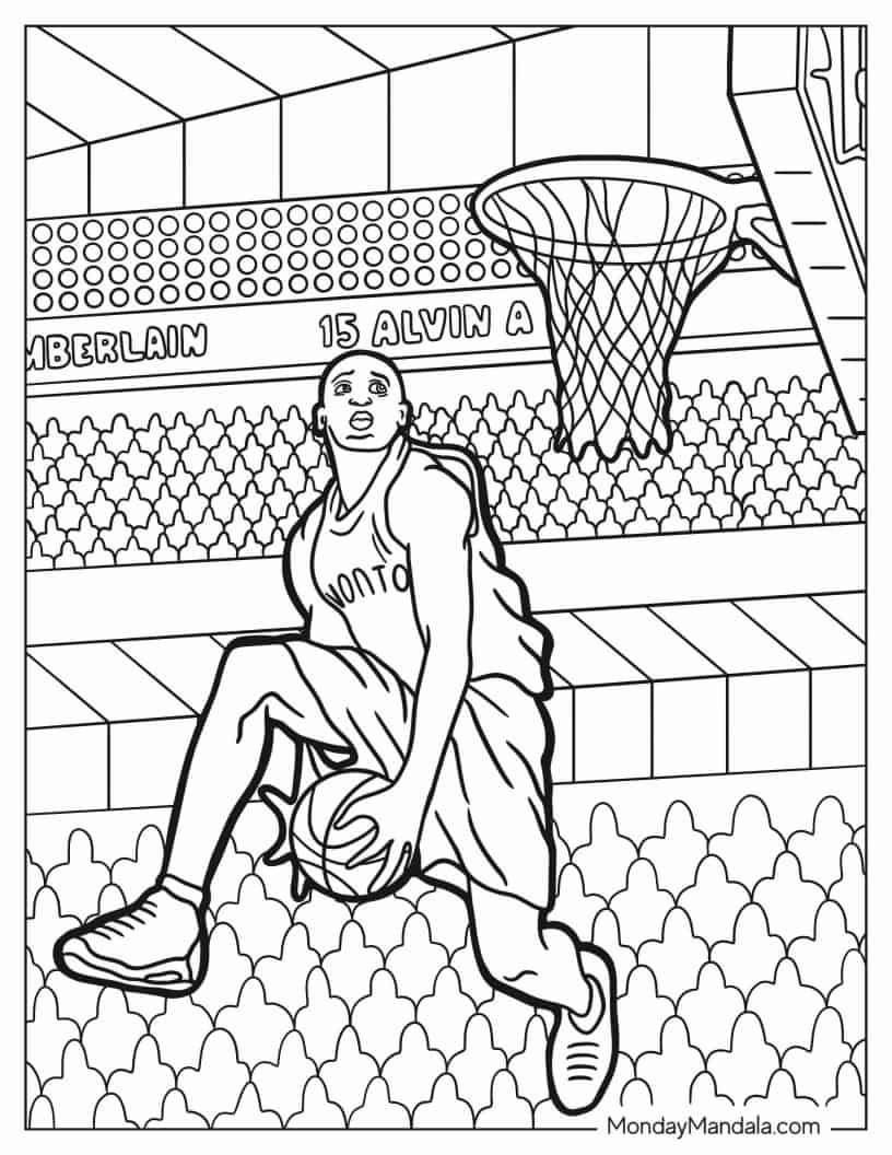 Çocuklar İçin Basketbol Boyama Sayfaları 