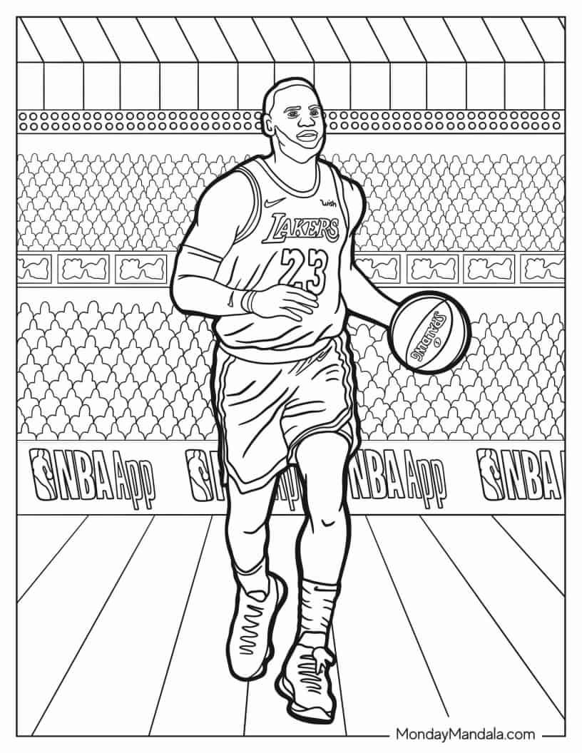Çocuklar İçin Basketbol Boyama Sayfaları 