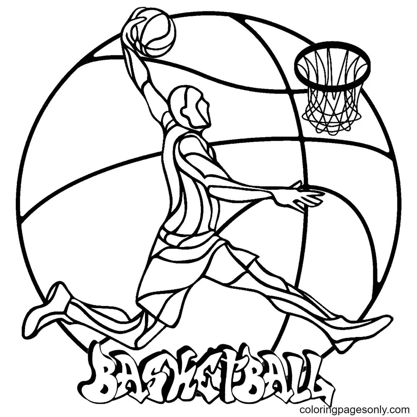 Çocuklar İçin Basketbol Boyama Sayfaları 