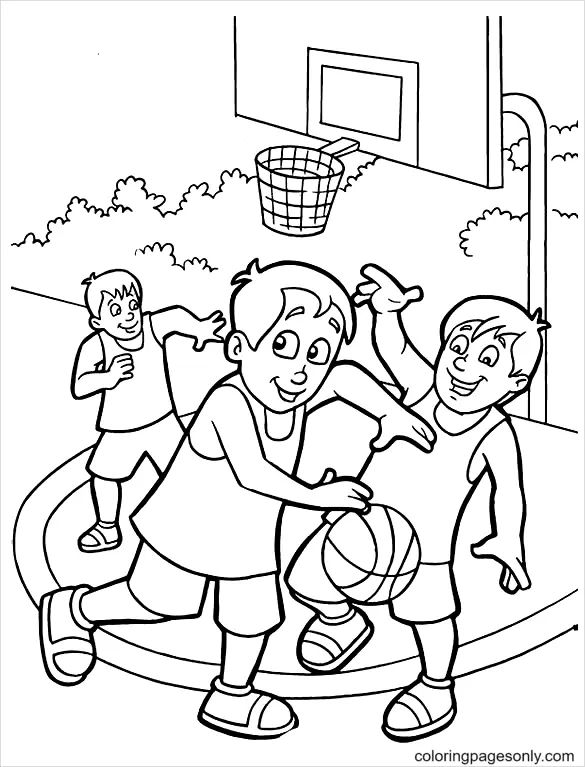 Çocuklar İçin Basketbol Boyama Sayfaları 