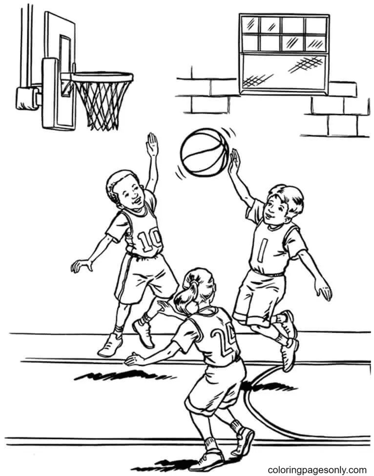 Çocuklar İçin Basketbol Boyama Sayfaları 