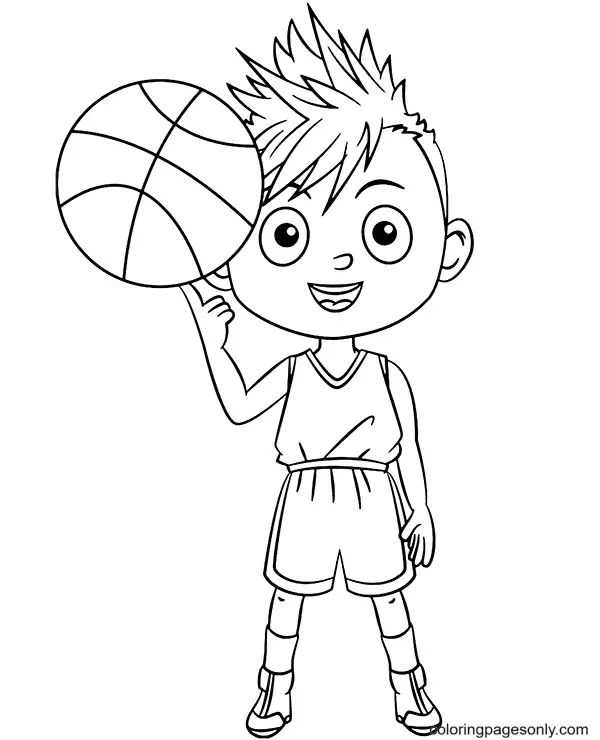 Çocuklar İçin Basketbol Boyama Sayfaları 