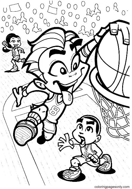 Çocuklar İçin Basketbol Boyama Sayfaları 