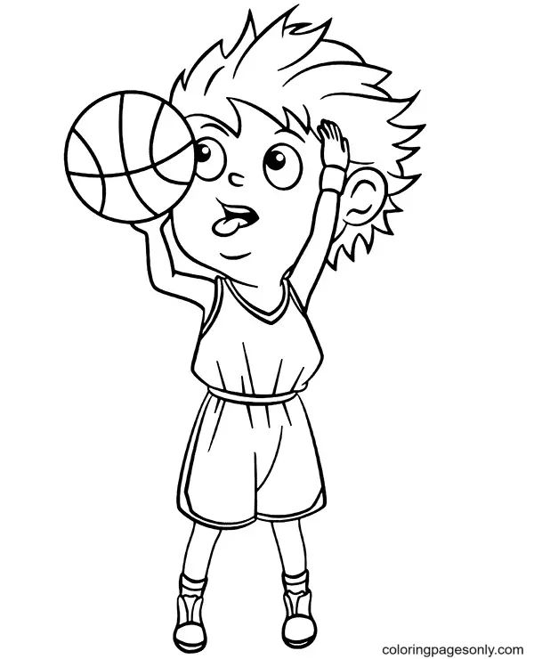 Çocuklar İçin Basketbol Boyama Sayfaları 