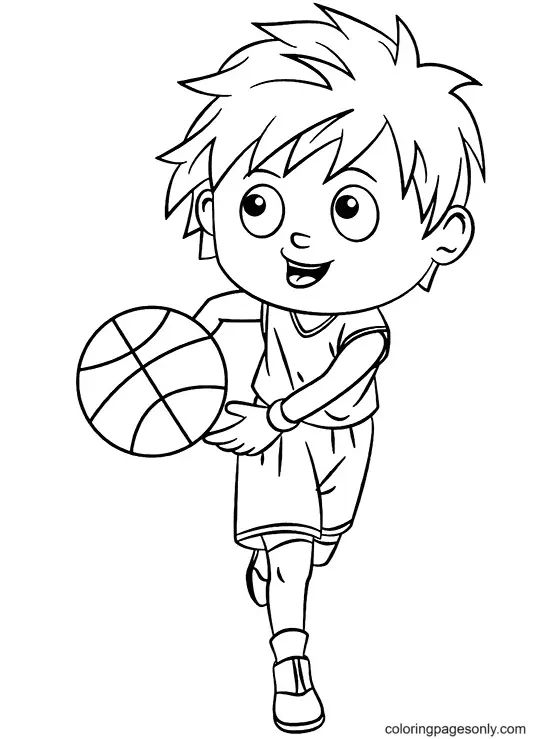 Çocuklar İçin Basketbol Boyama Sayfaları 