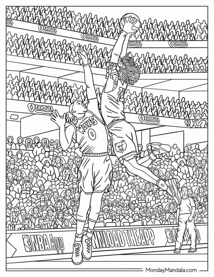 Çocuklar İçin Basketbol Boyama Sayfaları 