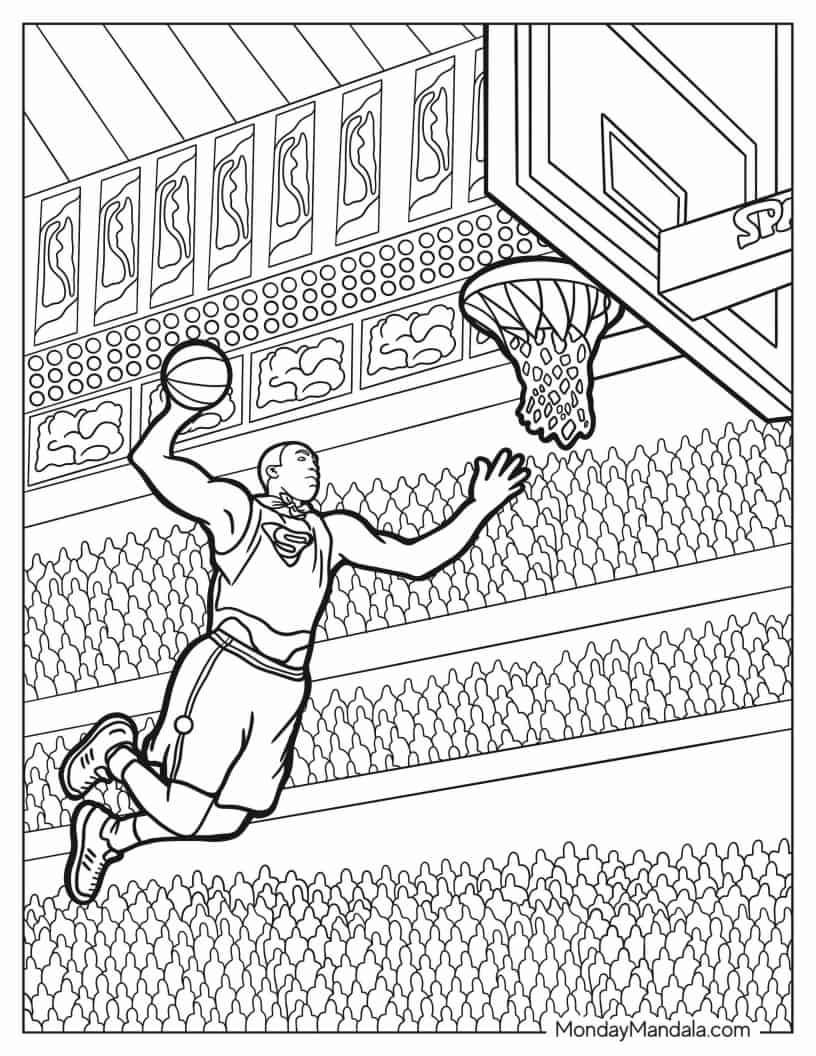 Çocuklar İçin Basketbol Boyama Sayfaları 