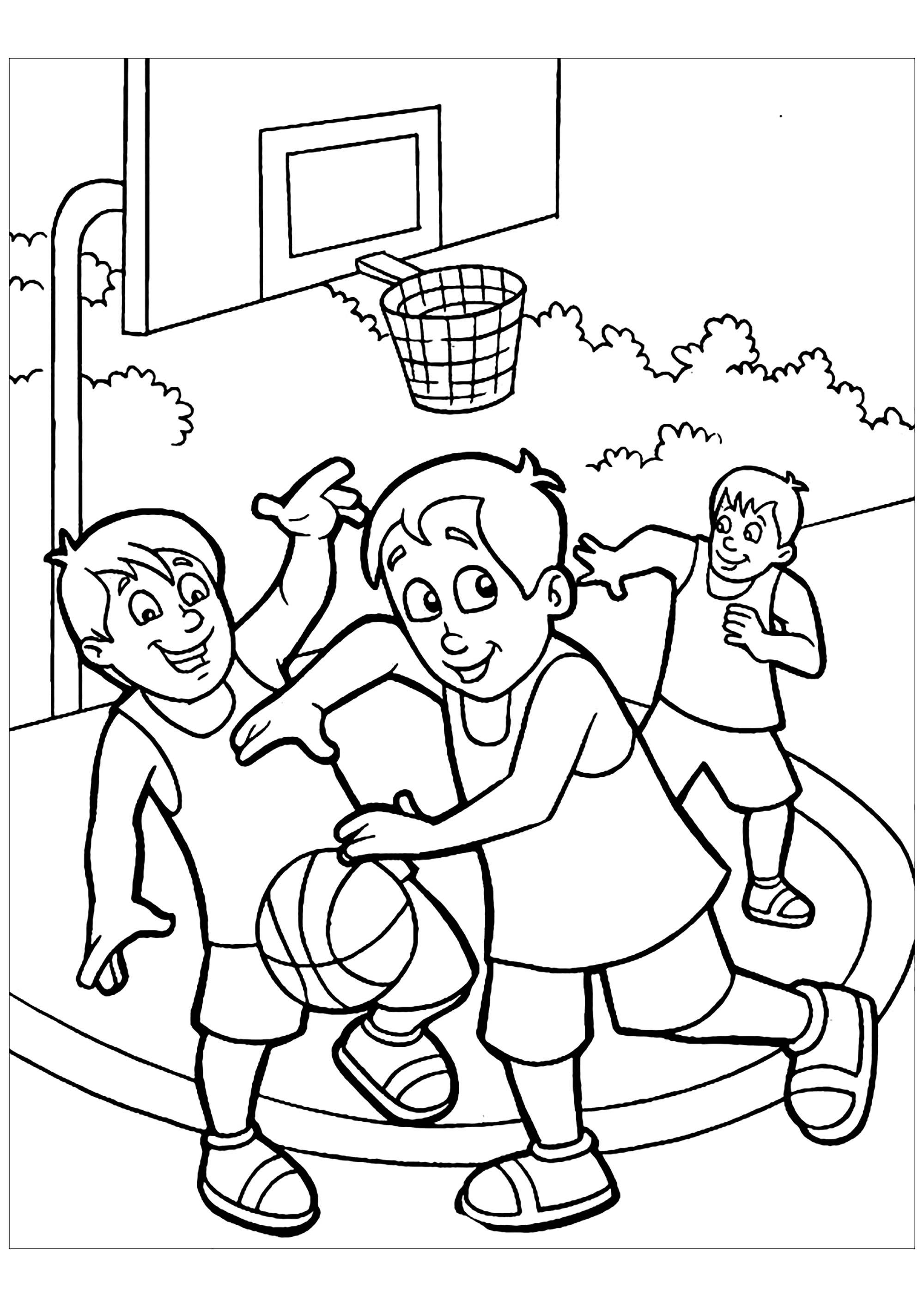 Çocuklar İçin Basketbol Boyama Sayfaları 