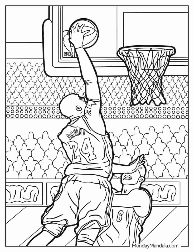 Çocuklar İçin Basketbol Boyama Sayfaları 