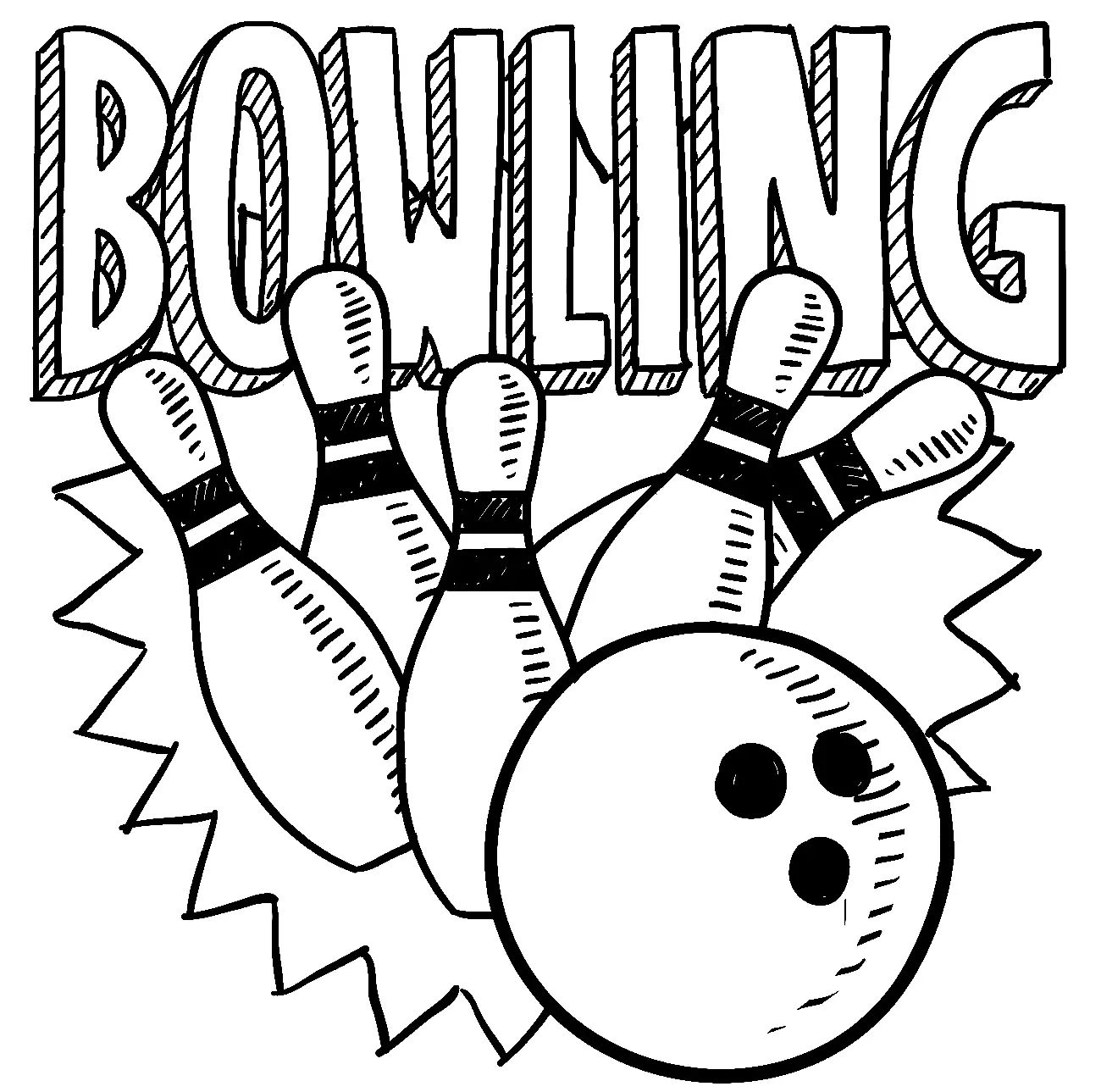 Çocuklar İçin Bowling Boyama Sayfaları 