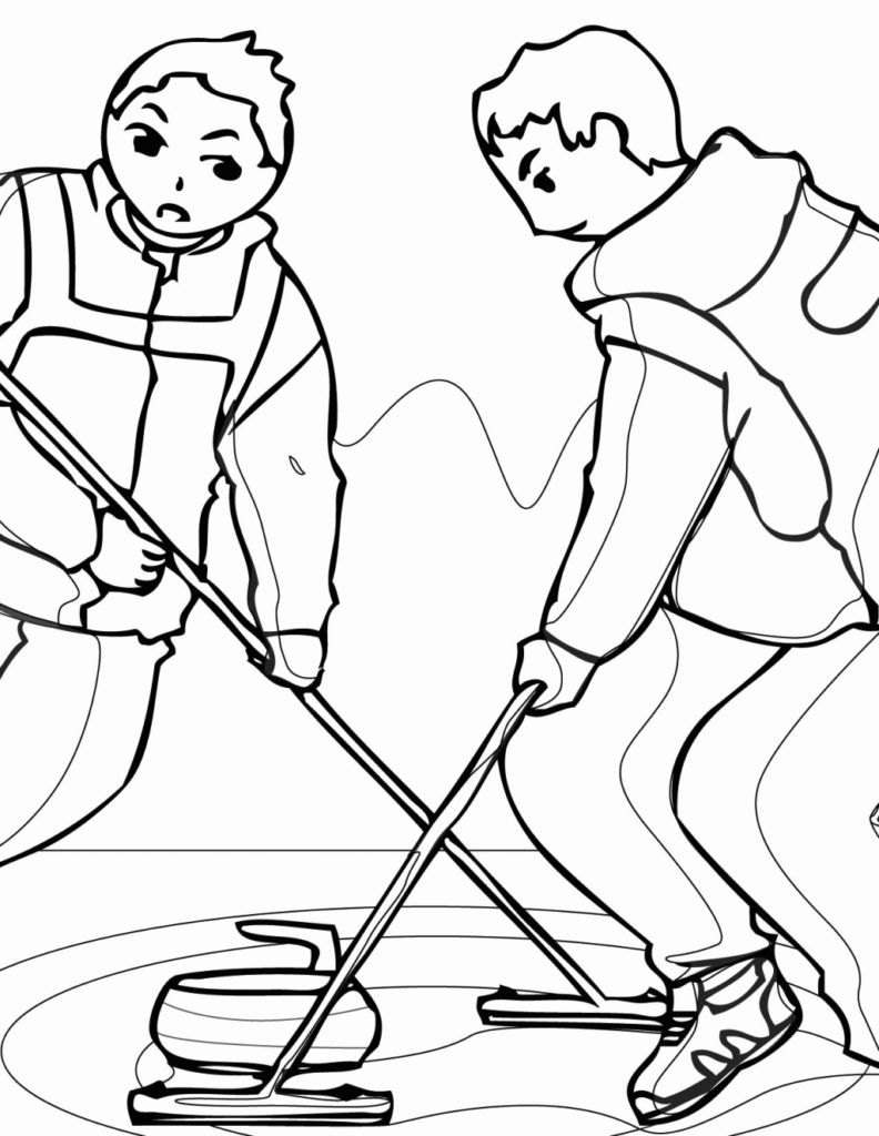 Çocuklar İçin Curling Boyama Sayfaları 