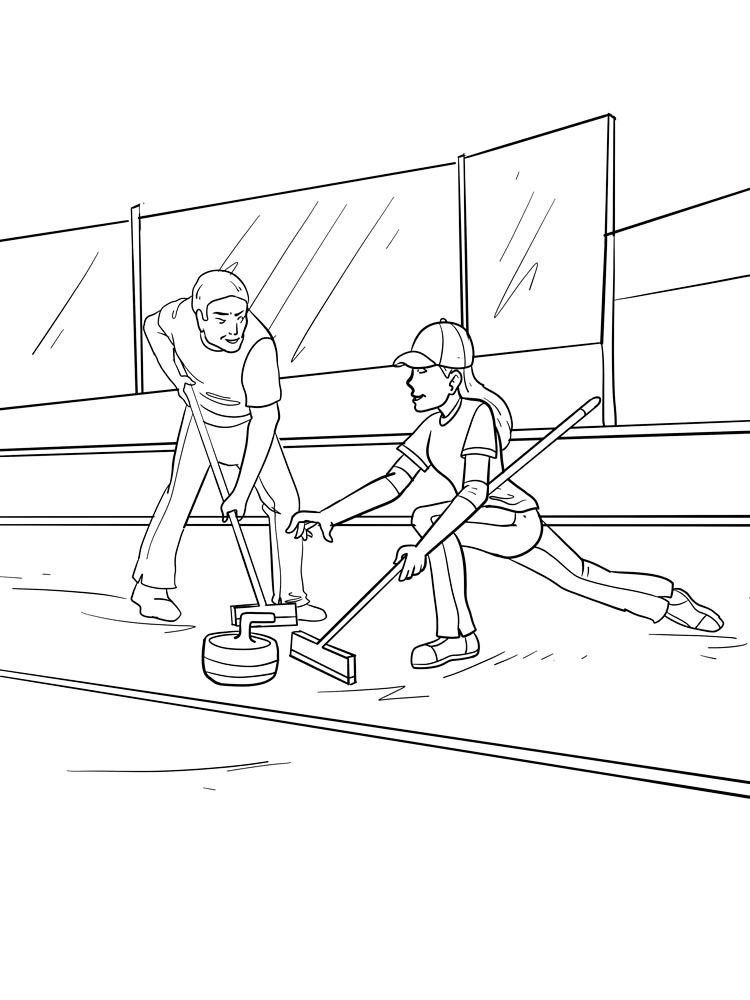Çocuklar İçin Curling Boyama Sayfaları 