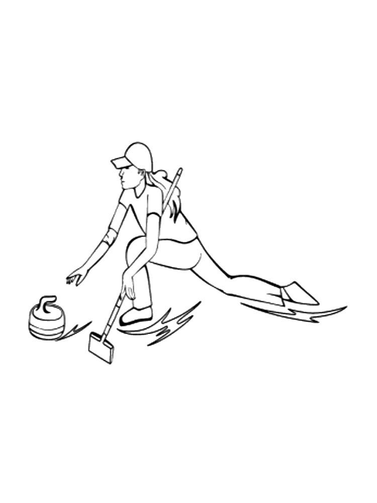 Çocuklar İçin Curling Boyama Sayfaları 