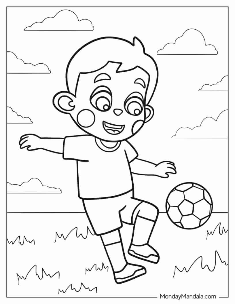 Çocuklar İçin Futbol Boyama Sayfaları 