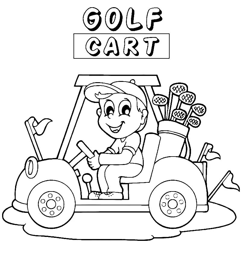 Çocuklar İçin Golf Boyama Sayfaları 