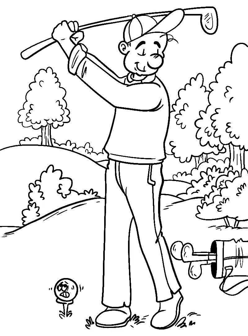 Çocuklar İçin Golf Boyama Sayfaları 