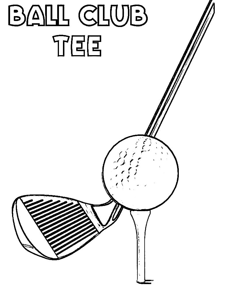 Çocuklar İçin Golf Boyama Sayfaları 