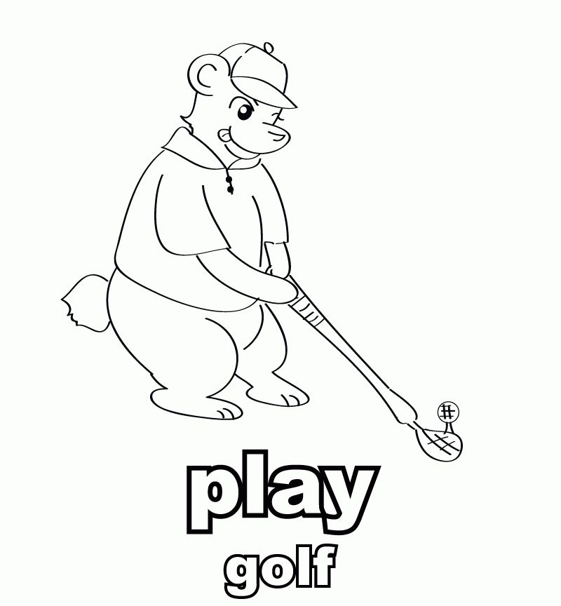 Çocuklar İçin Golf Boyama Sayfaları 