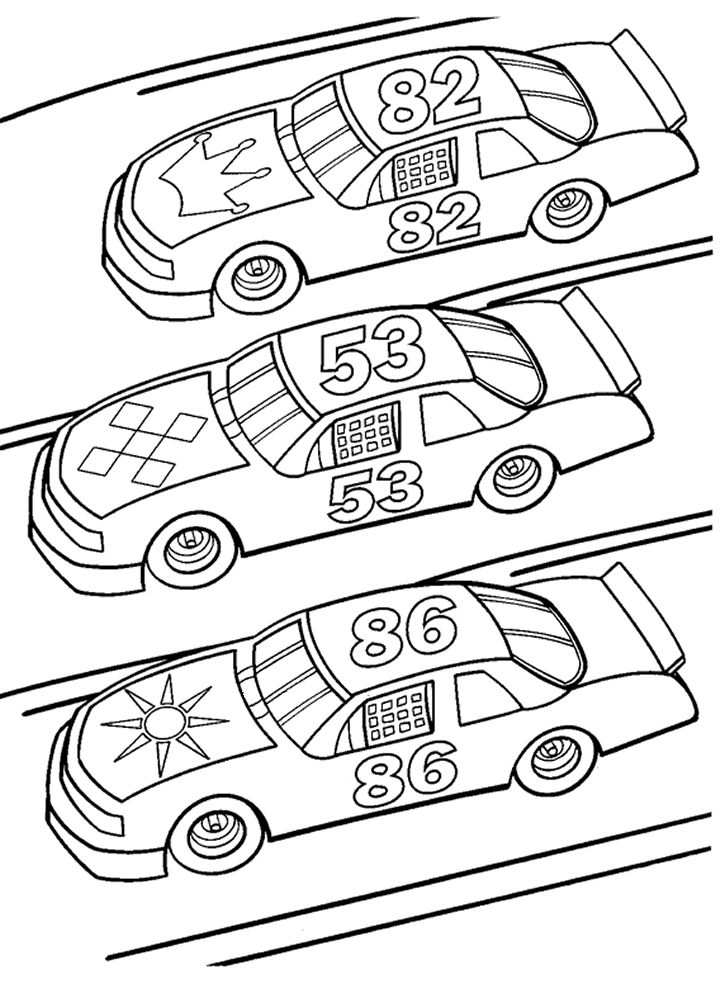 Çocuklar İçin Nascar Boyama Sayfaları 