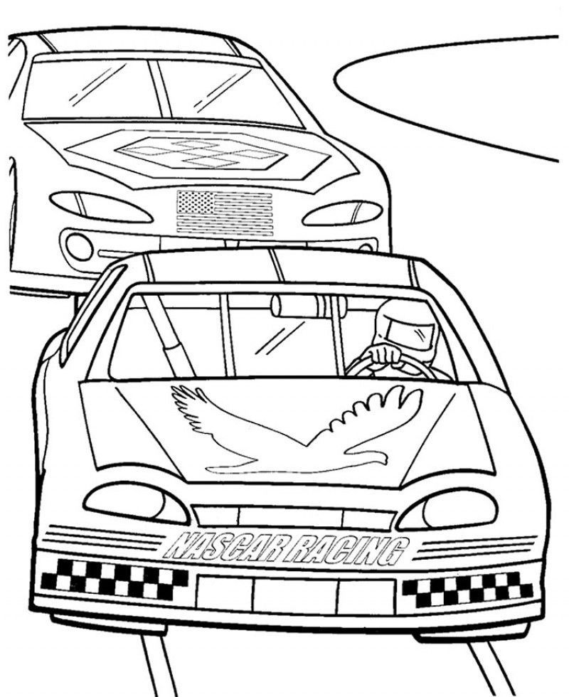 Çocuklar İçin Nascar Boyama Sayfaları 