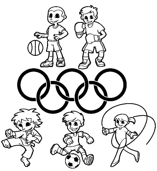 Çocuklar İçin Olimpiyatlar Boyama Sayfaları 
