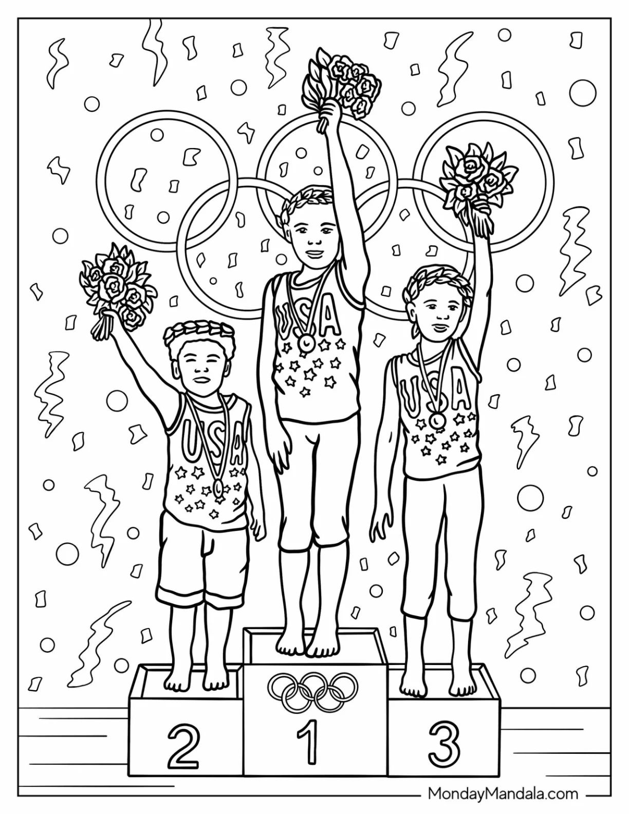 Çocuklar İçin Olimpiyatlar Boyama Sayfaları 