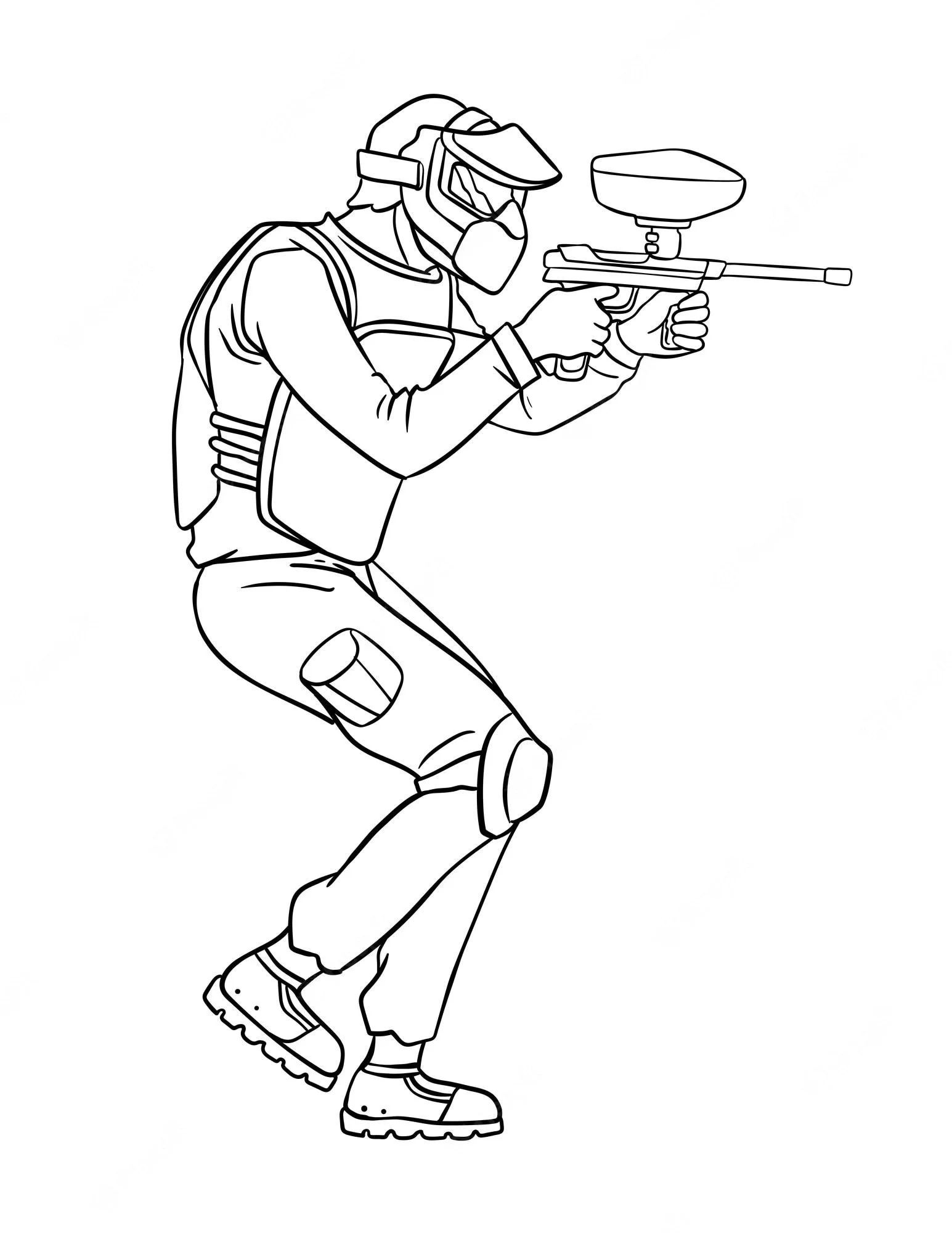 Çocuklar İçin Paintball Boyama Sayfaları 