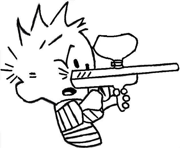 Çocuklar İçin Paintball Boyama Sayfaları 