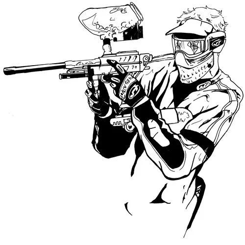 Çocuklar İçin Paintball Boyama Sayfaları 
