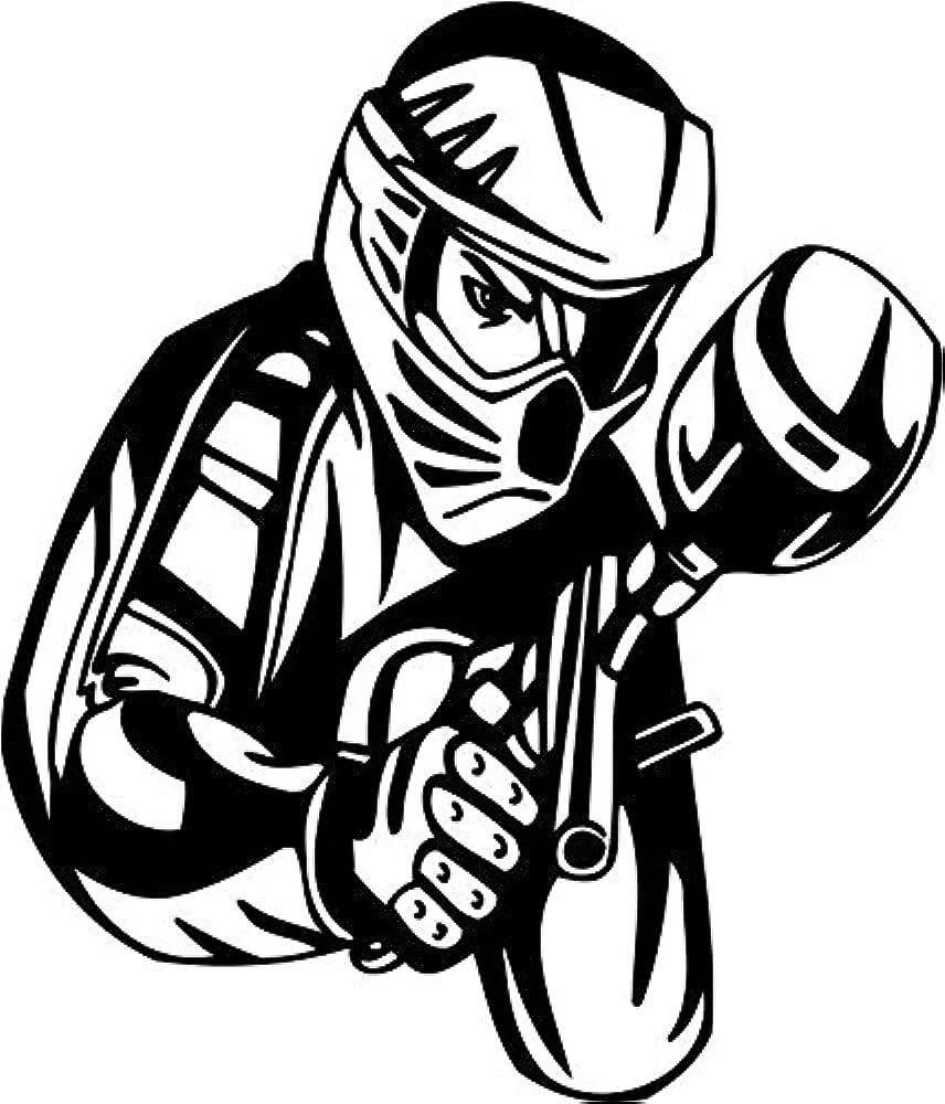 Çocuklar İçin Paintball Boyama Sayfaları 