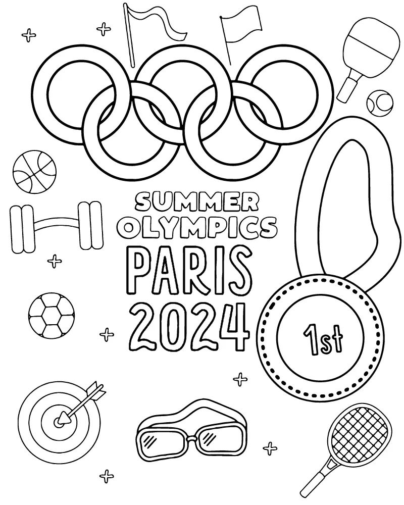 Çocuklar İçin Paris-2024-olimpiyatları Boyama Sayfaları 