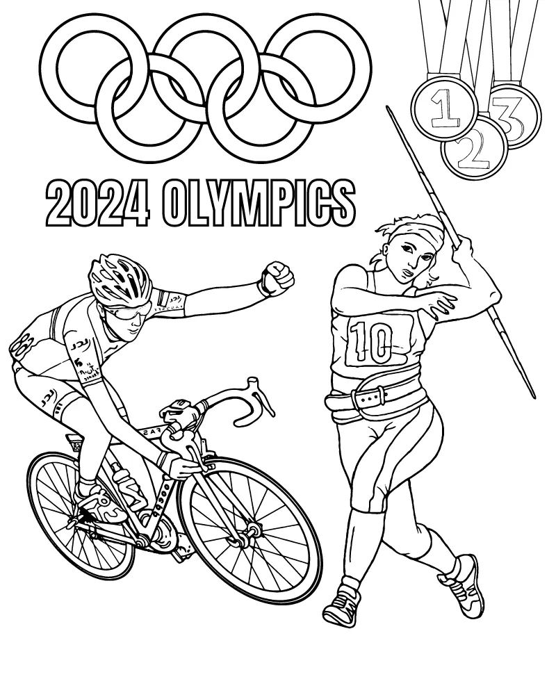 Çocuklar İçin Paris-2024-olimpiyatları Boyama Sayfaları 