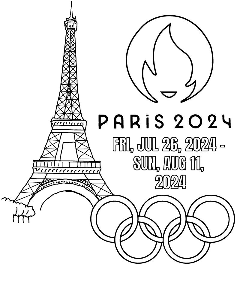Çocuklar İçin Paris-2024-olimpiyatları Boyama Sayfaları 