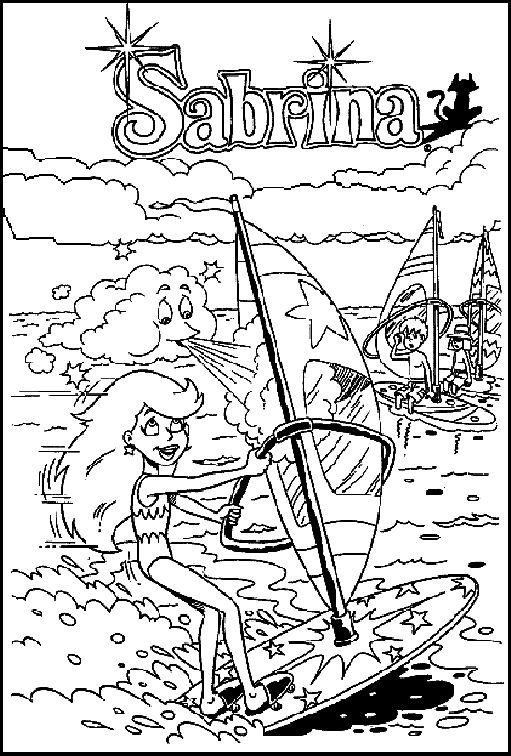 Çocuklar İçin Rüzgar-sörfü Boyama Sayfaları 