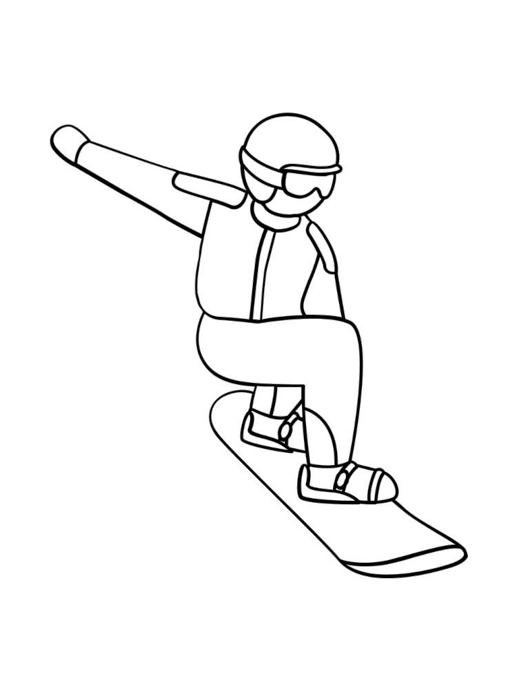 Çocuklar İçin Snowboard Boyama Sayfaları 