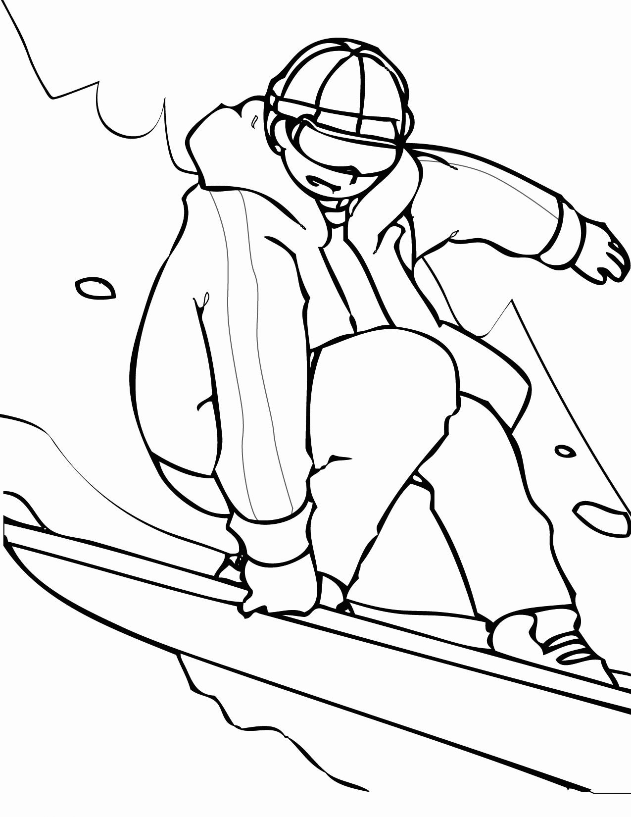Çocuklar İçin Snowboard Boyama Sayfaları 
