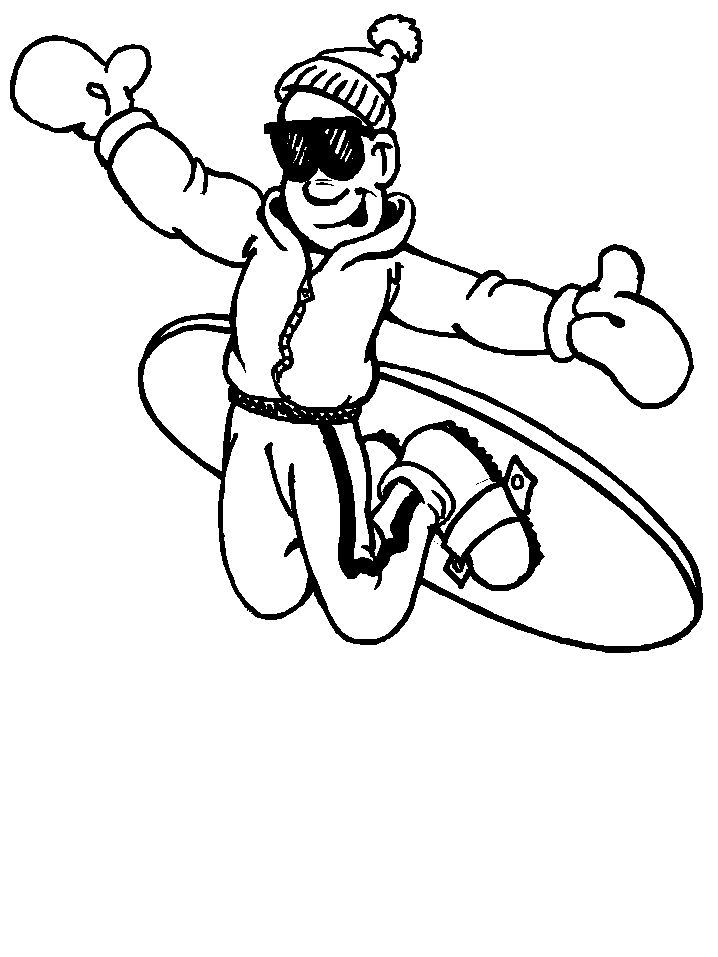 Çocuklar İçin Snowboard Boyama Sayfaları 