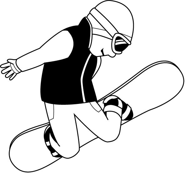 Çocuklar İçin Snowboard Boyama Sayfaları 