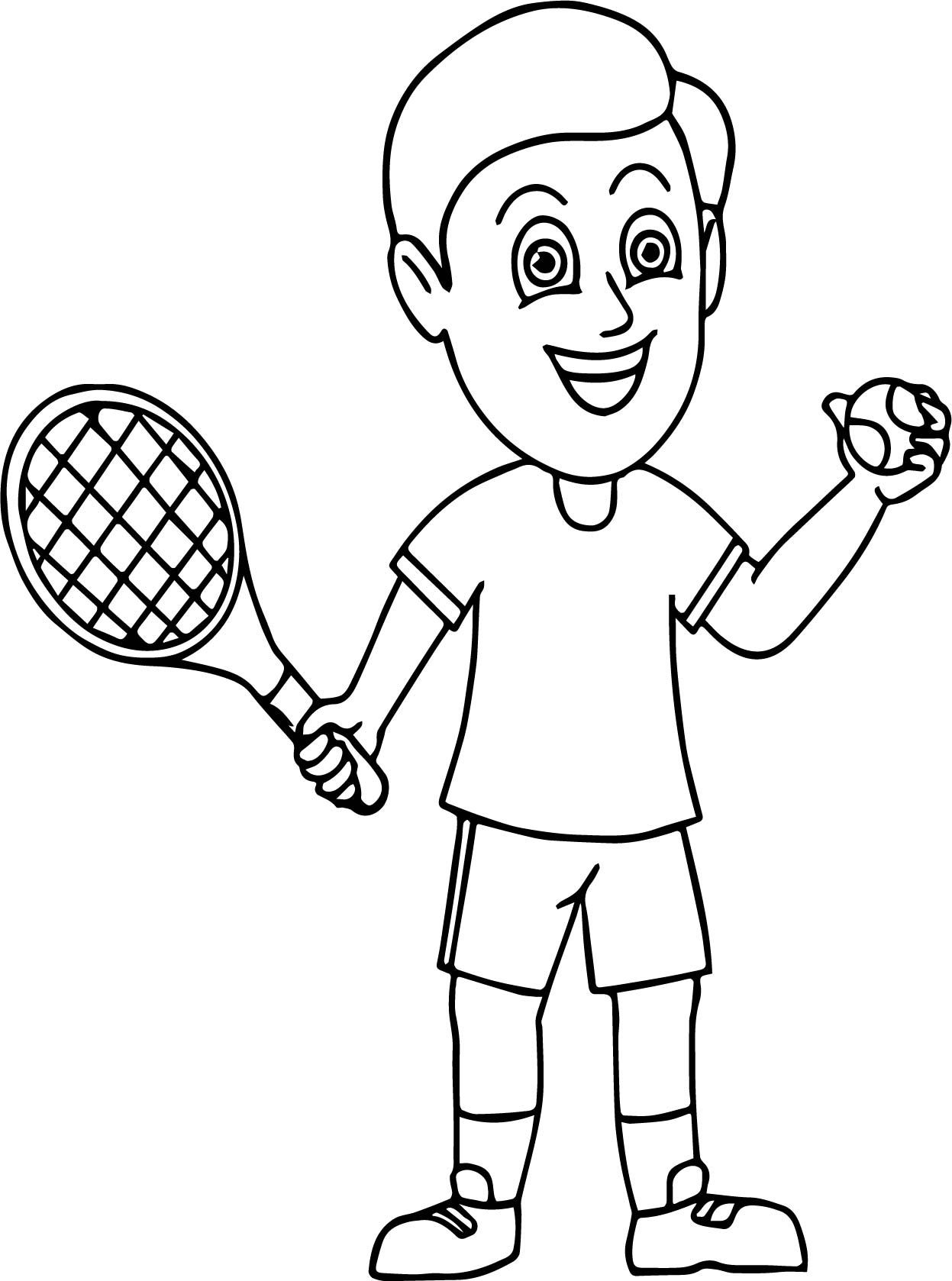 Çocuklar İçin Tenis Boyama Sayfaları 