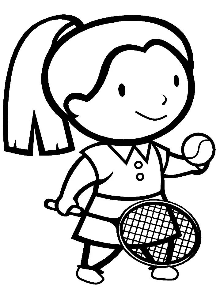 Çocuklar İçin Tenis Boyama Sayfaları 
