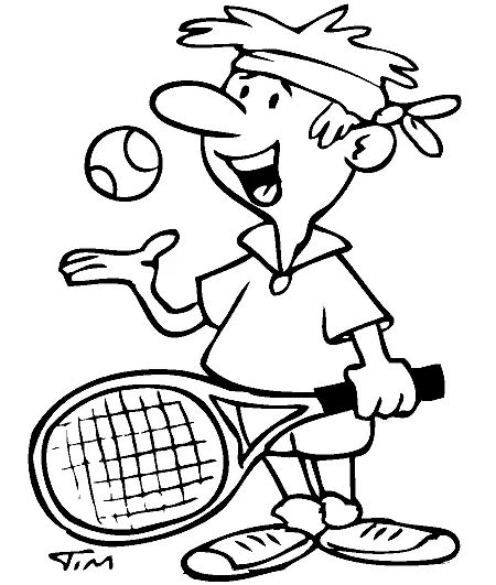 Çocuklar İçin Tenis Boyama Sayfaları 