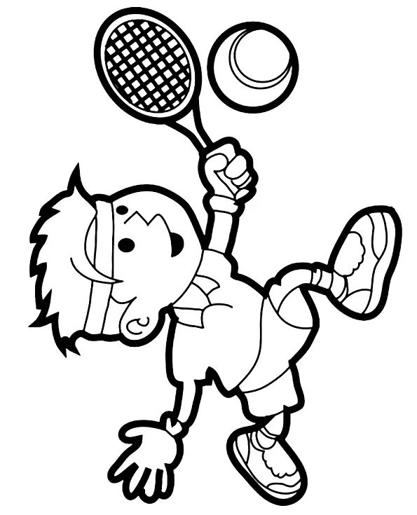 Çocuklar İçin Tenis Boyama Sayfaları 