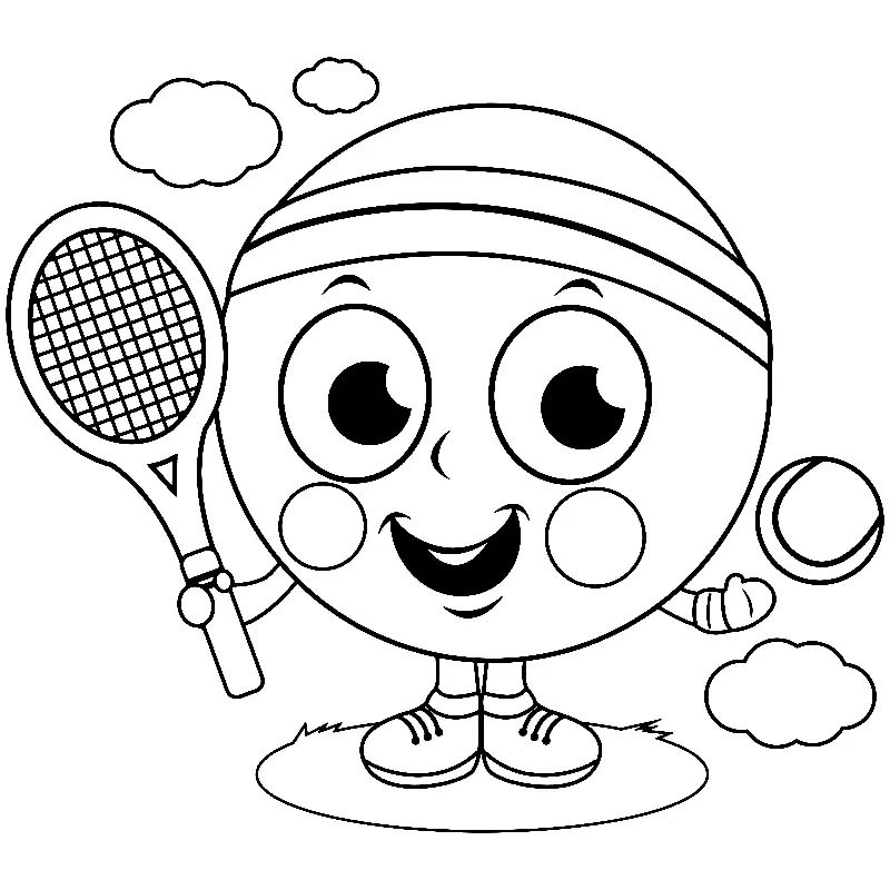 Çocuklar İçin Tenis Boyama Sayfaları 