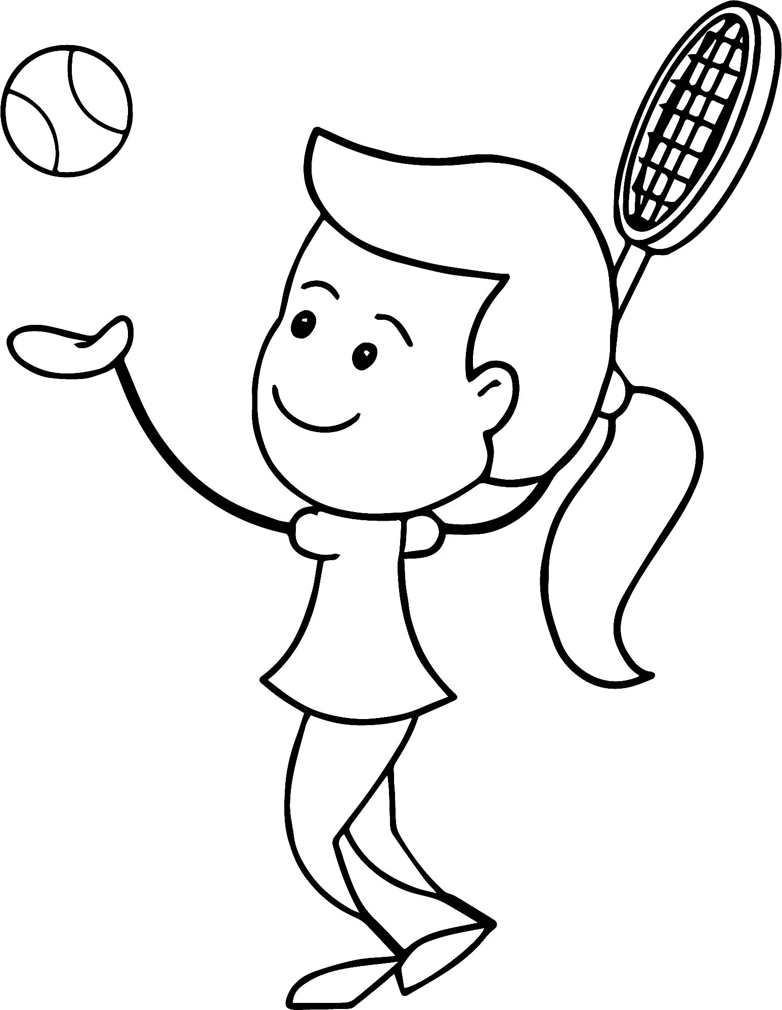 Çocuklar İçin Tenis Boyama Sayfaları 