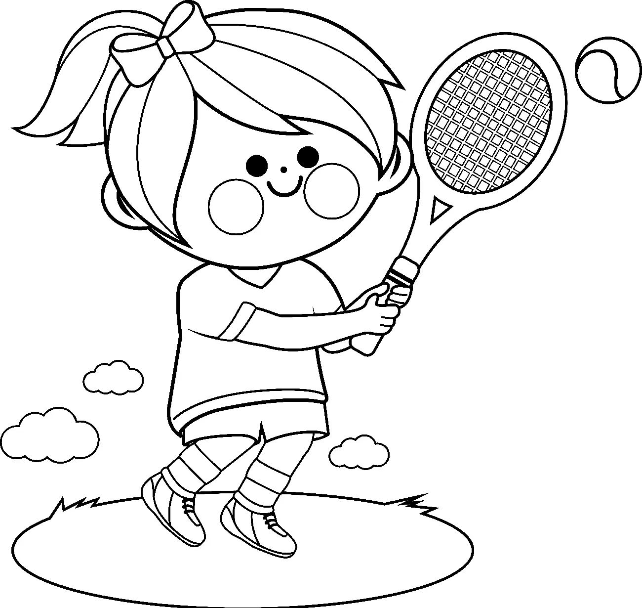 Çocuklar İçin Tenis Boyama Sayfaları 