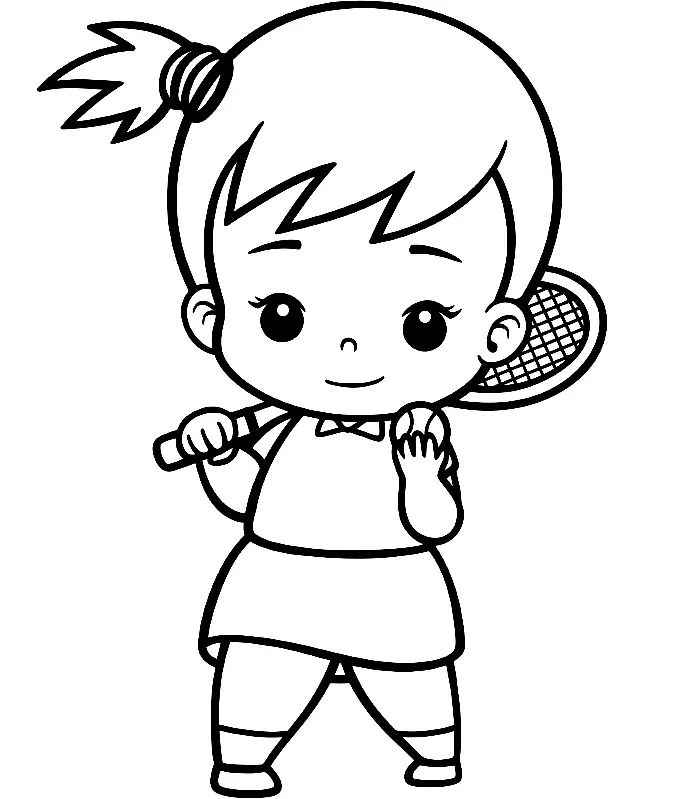 Çocuklar İçin Tenis Boyama Sayfaları 