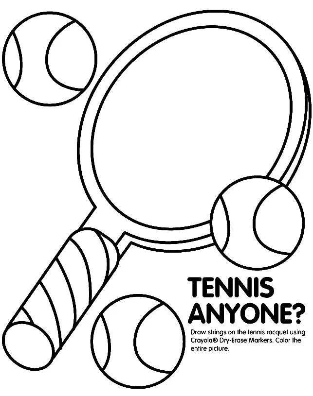 Çocuklar İçin Tenis Boyama Sayfaları 