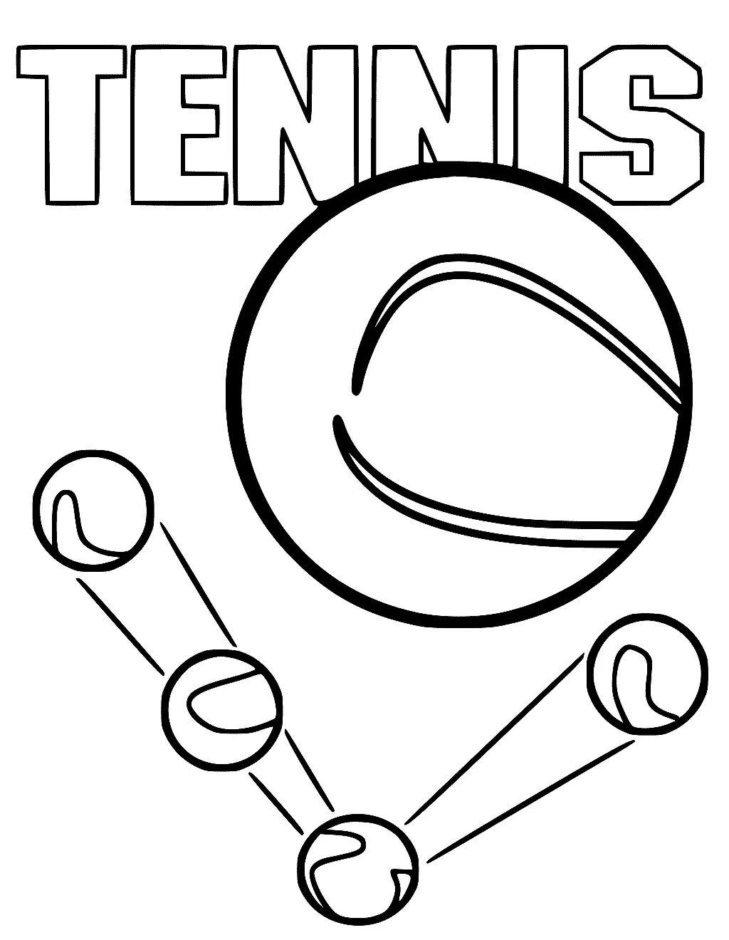 Çocuklar İçin Tenis Boyama Sayfaları 